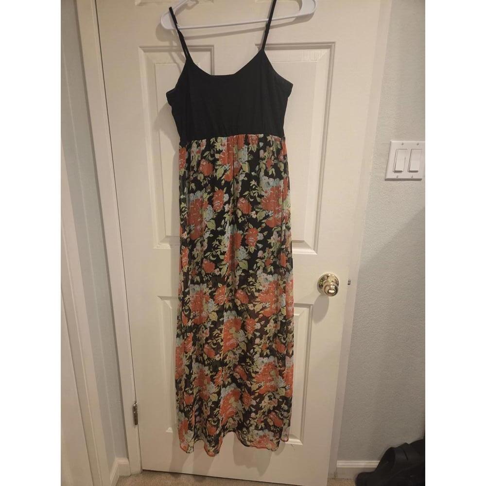 Volcom Black Floral Maxi Dress Size S/P
